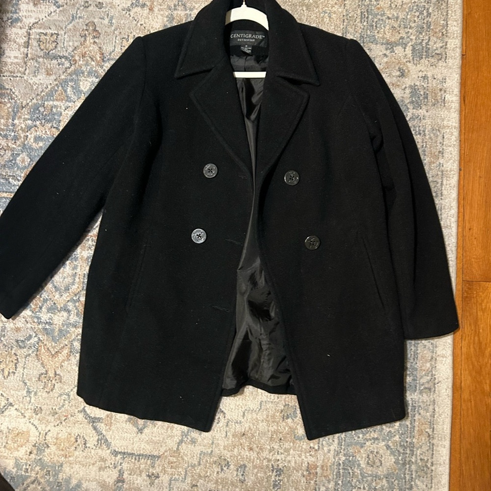Black Double-Breasted wool Jacket - image 1